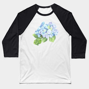 Blue Hydrangea, floral watercolor painting Baseball T-Shirt